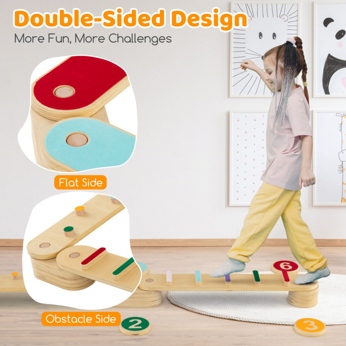Montessori Balance Beam Set with Stepping Stones