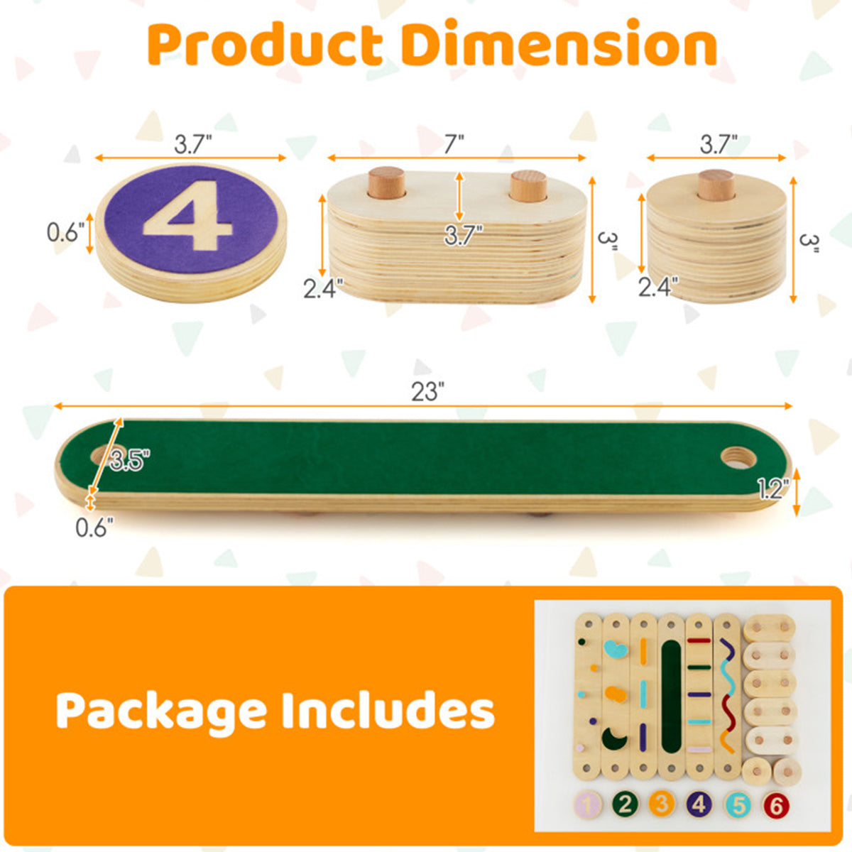 Montessori Balance Beam Set with Stepping Stones