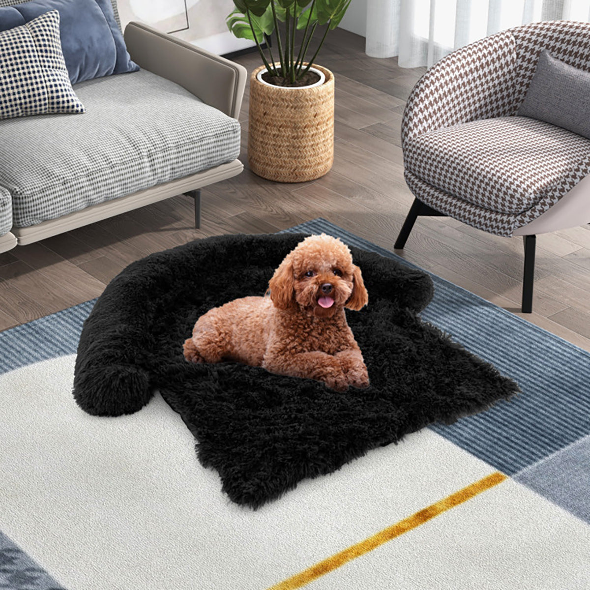 Cama sofá relajante para perros con base antideslizante