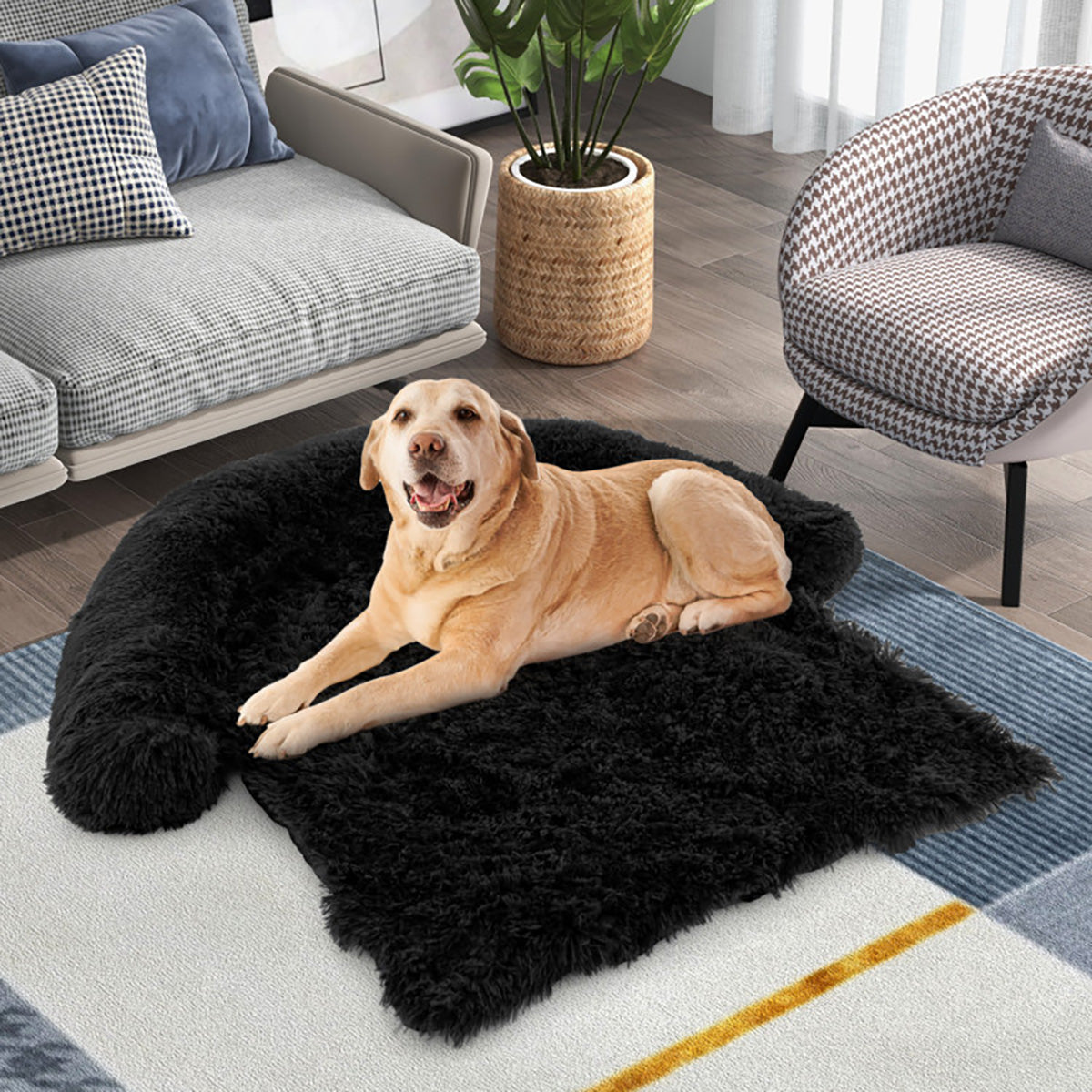 Cama sofá relajante para perros con base antideslizante
