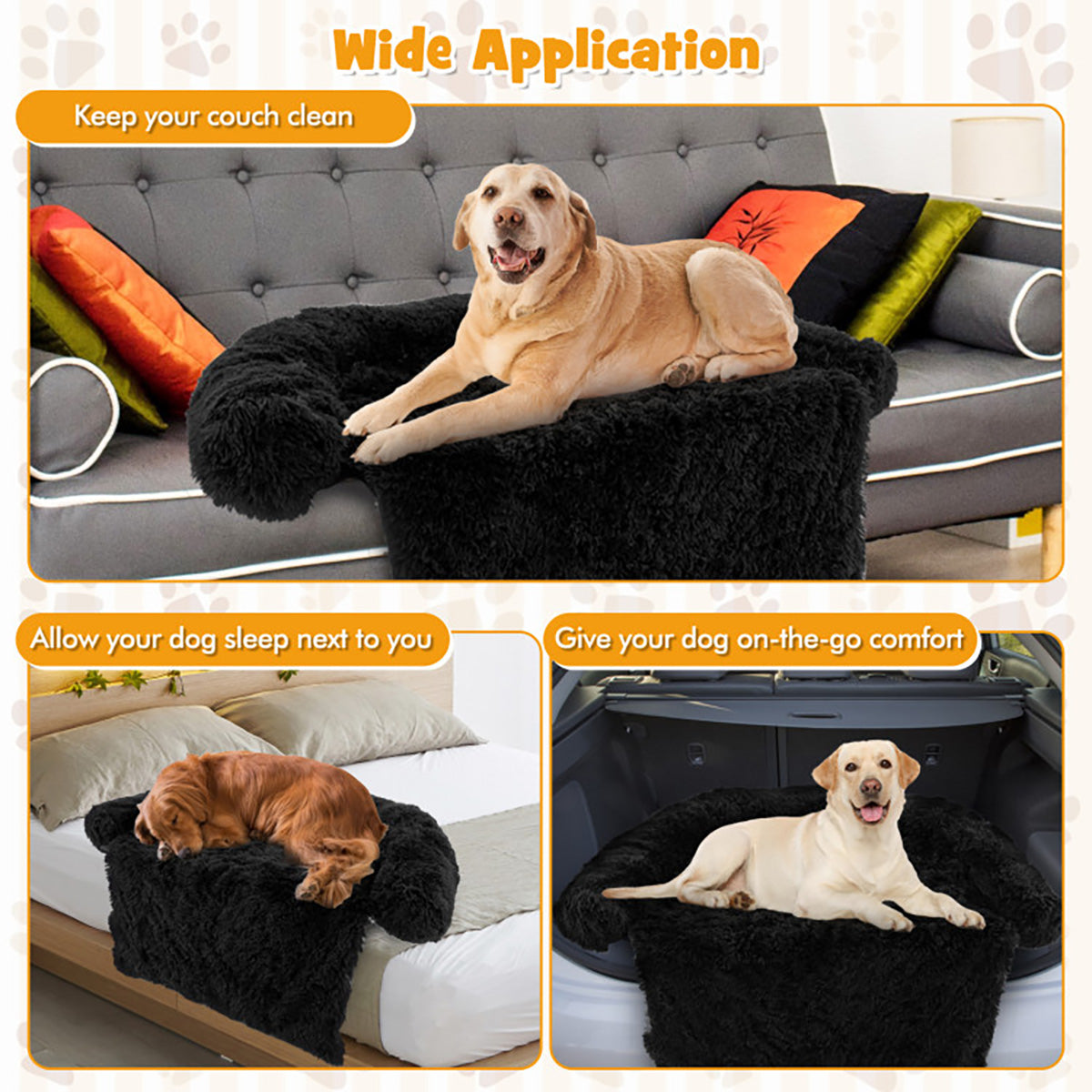 Cama sofá relajante para perros con base antideslizante