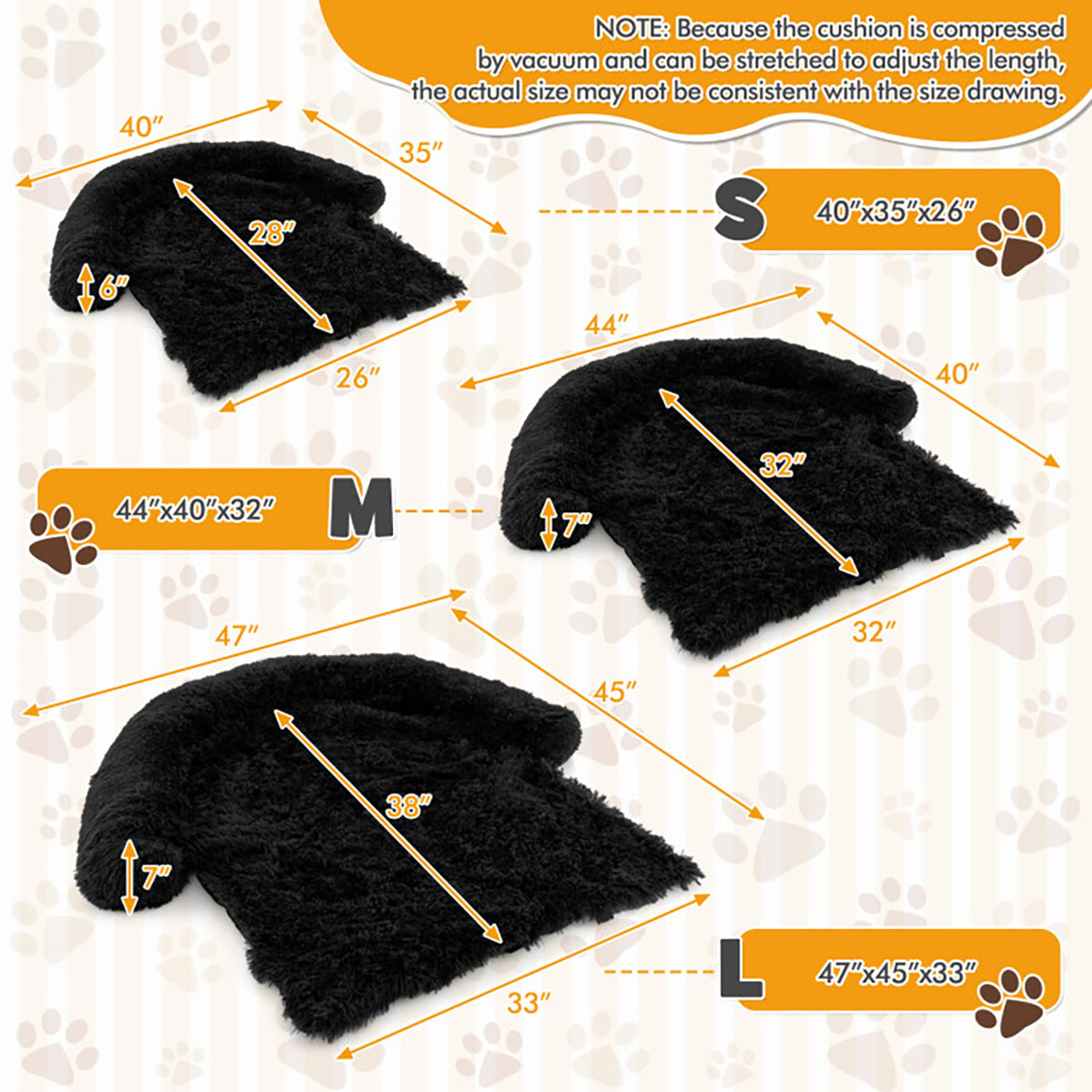 Cama sofá relajante para perros con base antideslizante