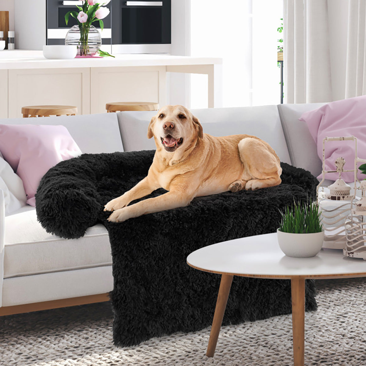 Cama sofá relajante para perros con base antideslizante