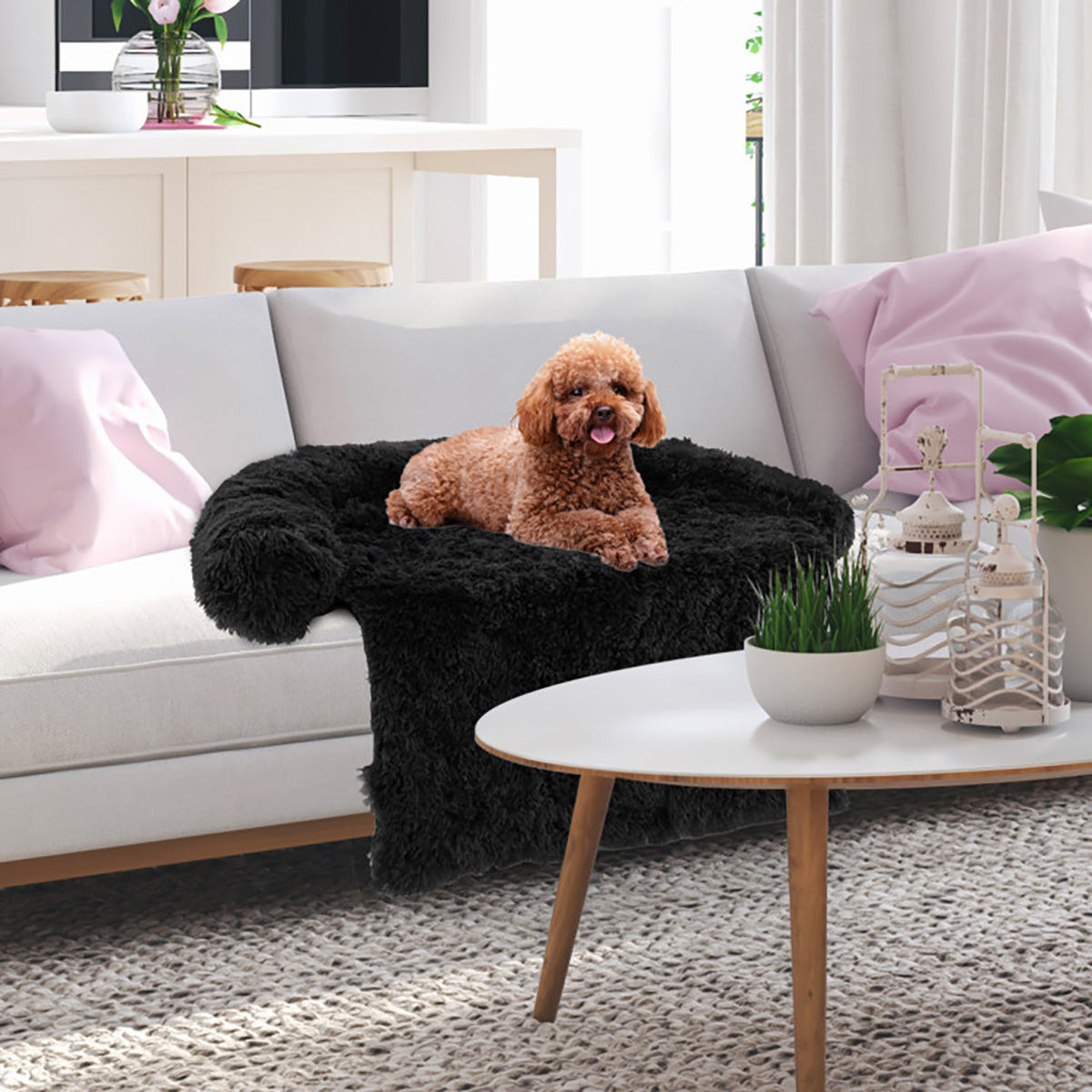 Cama sofá relajante para perros con base antideslizante