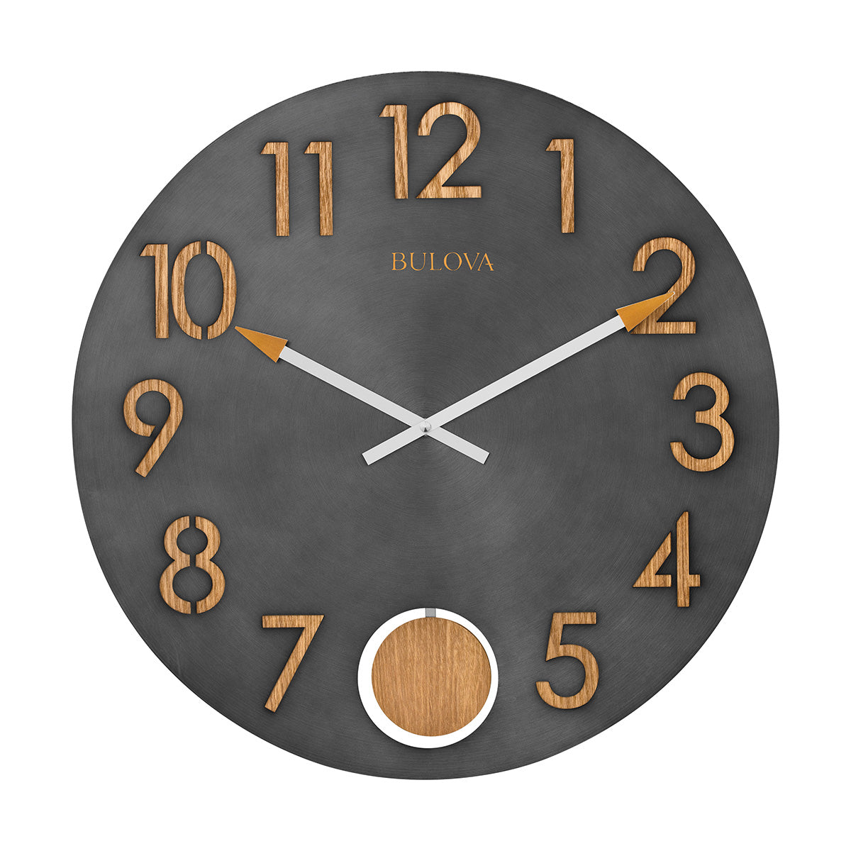 Reloj de pared de metal Bulova Flatiron