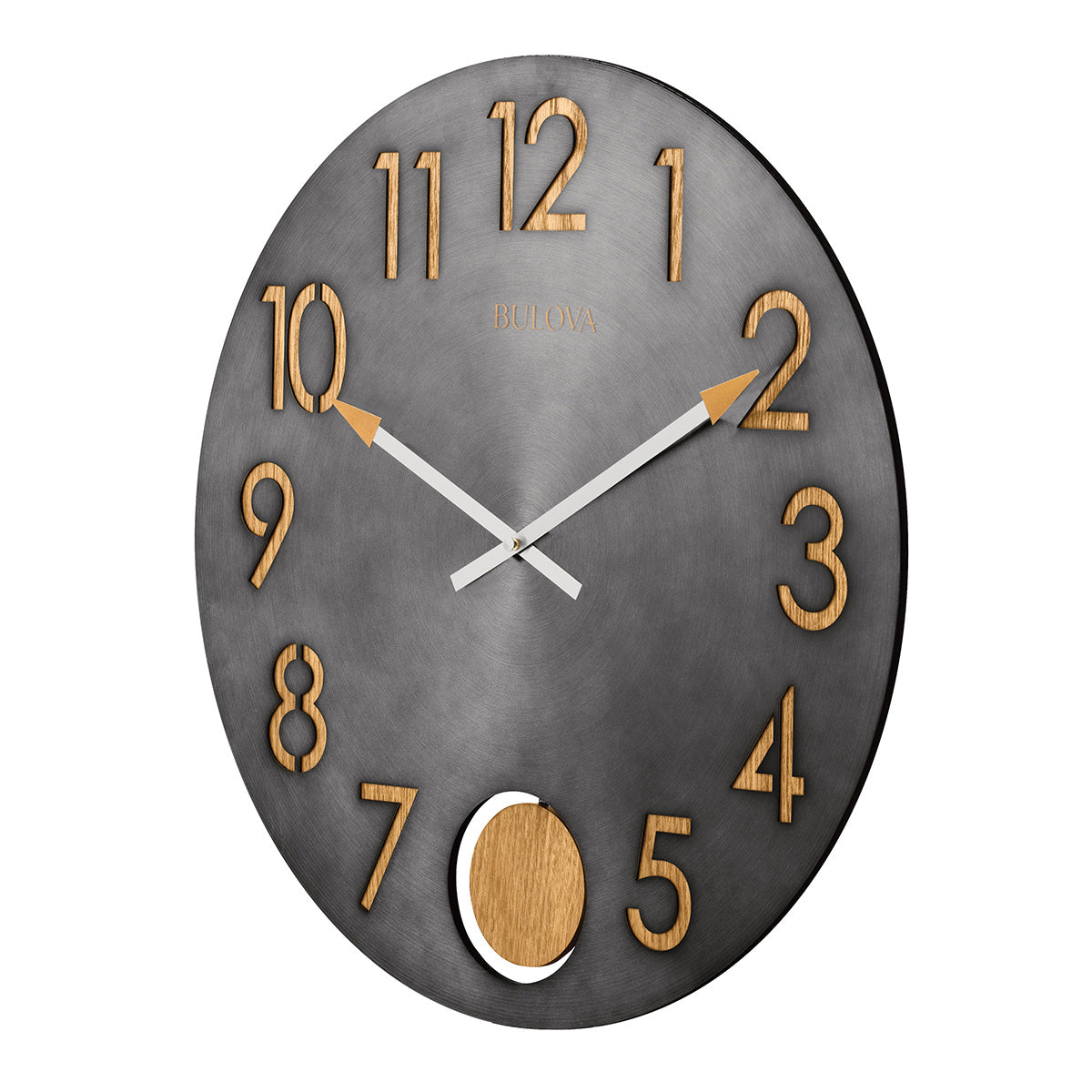 Reloj de pared de metal Bulova Flatiron