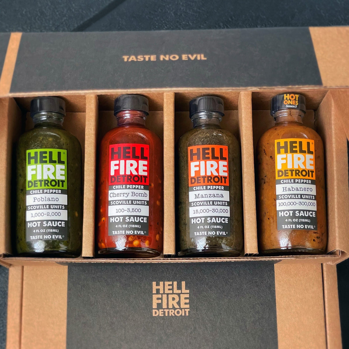 Set de regalo de salsa picante original de Hell Fire Detroit