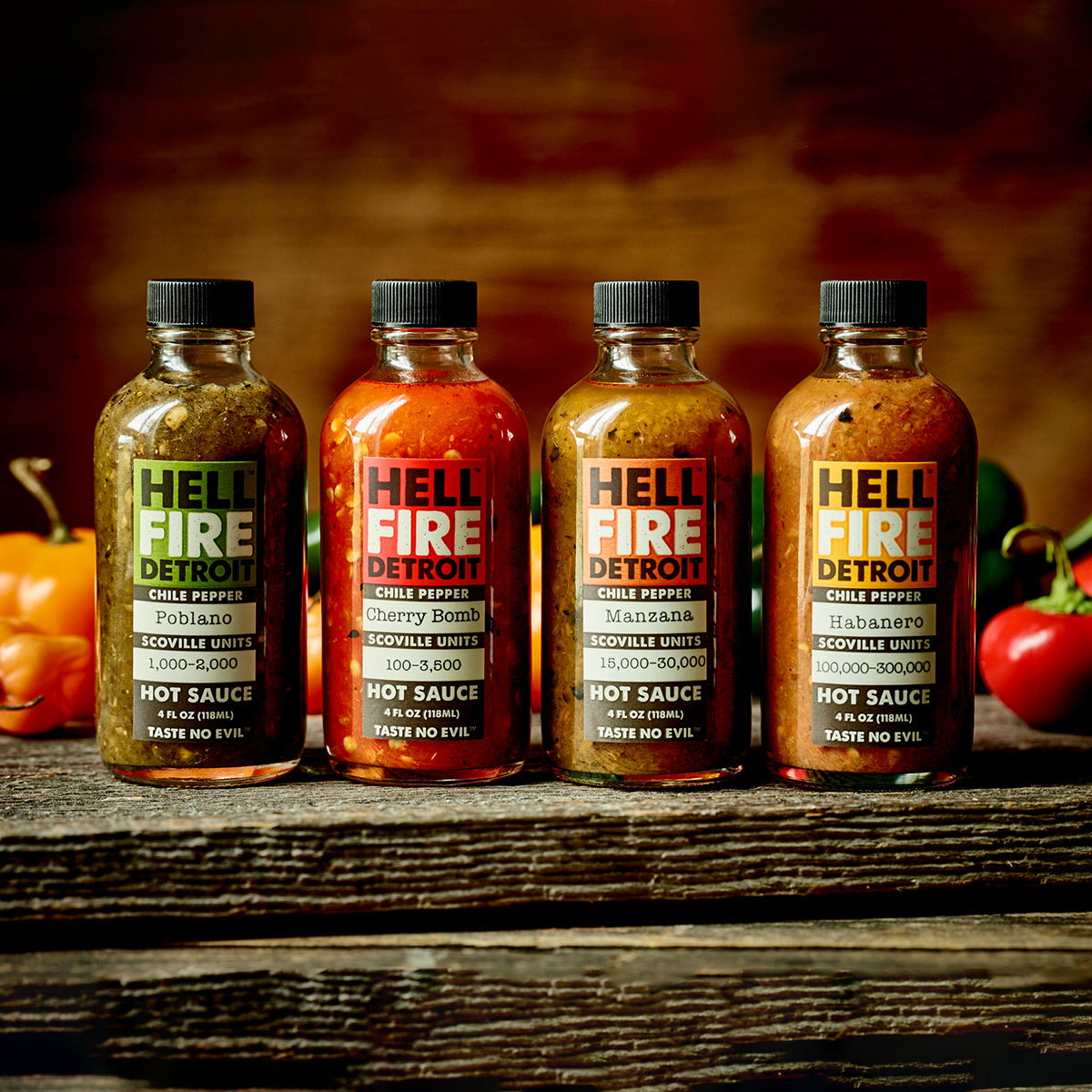 Set de regalo de salsa picante original de Hell Fire Detroit