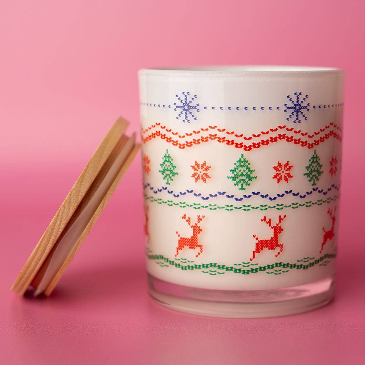 Weihnachts-Stumpenkerze – Ugly-Sweater-Design