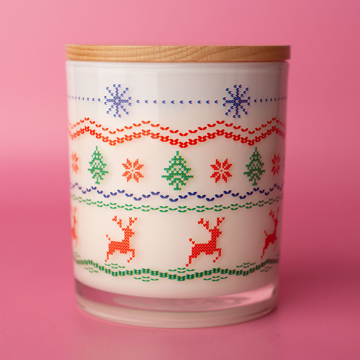Weihnachts-Stumpenkerze – Ugly-Sweater-Design