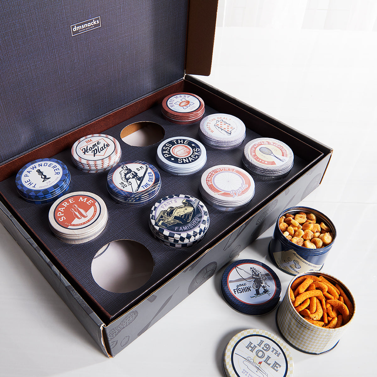 Colección de aperitivos gourmet para el carrito de bar Damn, Man