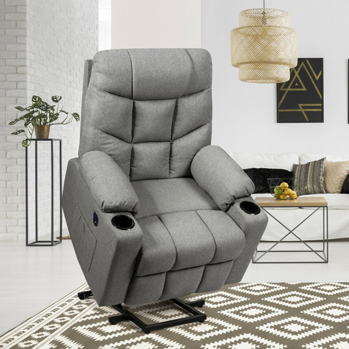 Sillón reclinable de masaje con calefacción y elevación eléctrica