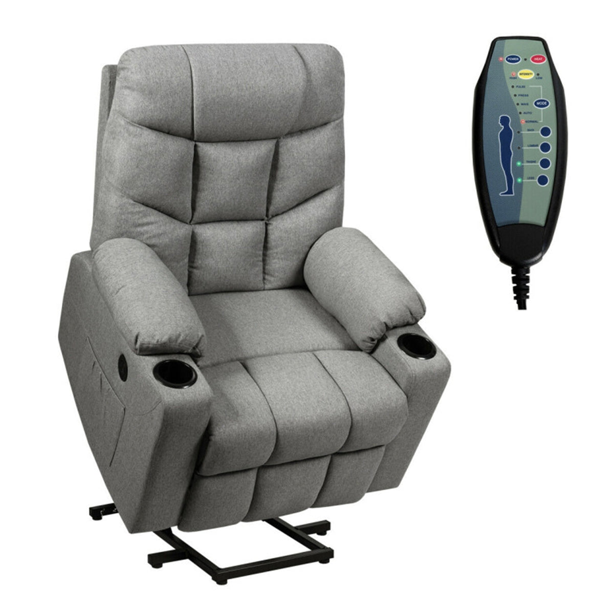 Sillón reclinable de masaje con calefacción y elevación eléctrica