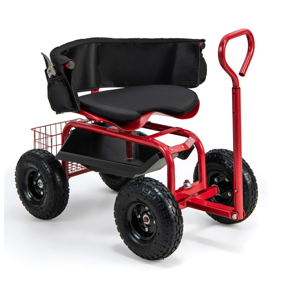 Gepolsterter rollbarer Gartenwagen mit Drehsitz