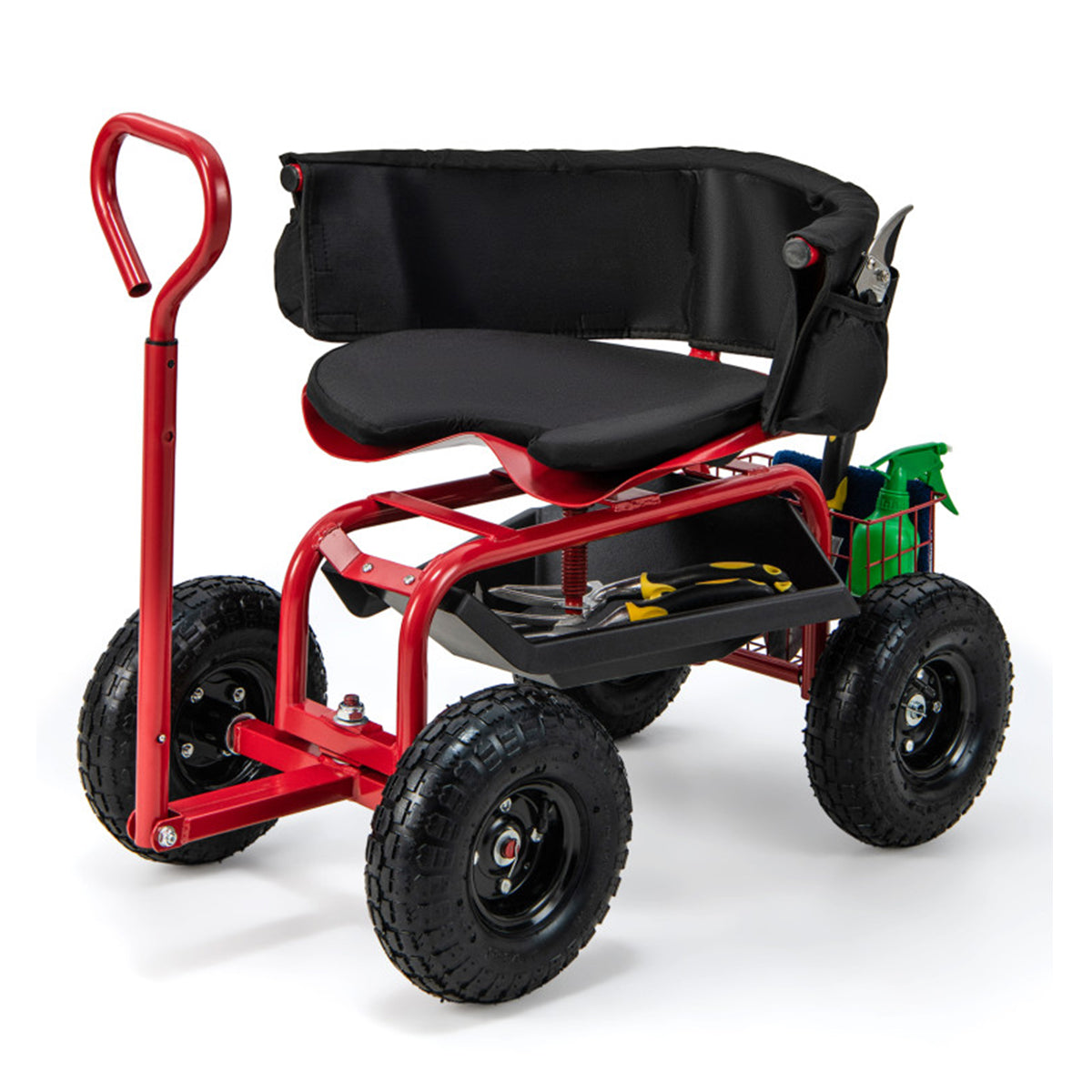 Gepolsterter rollbarer Gartenwagen mit Drehsitz