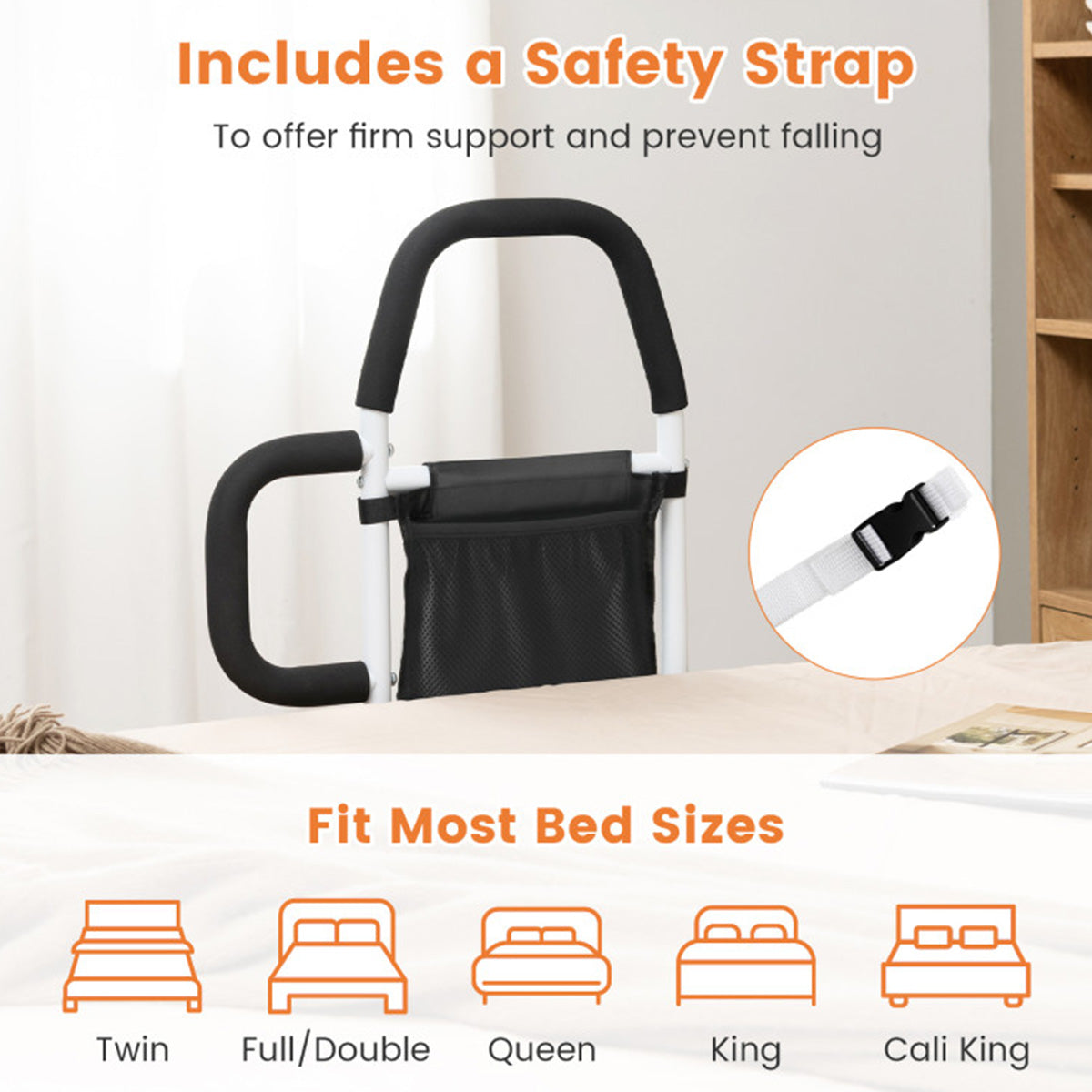 Bedhek met antislip handgreep