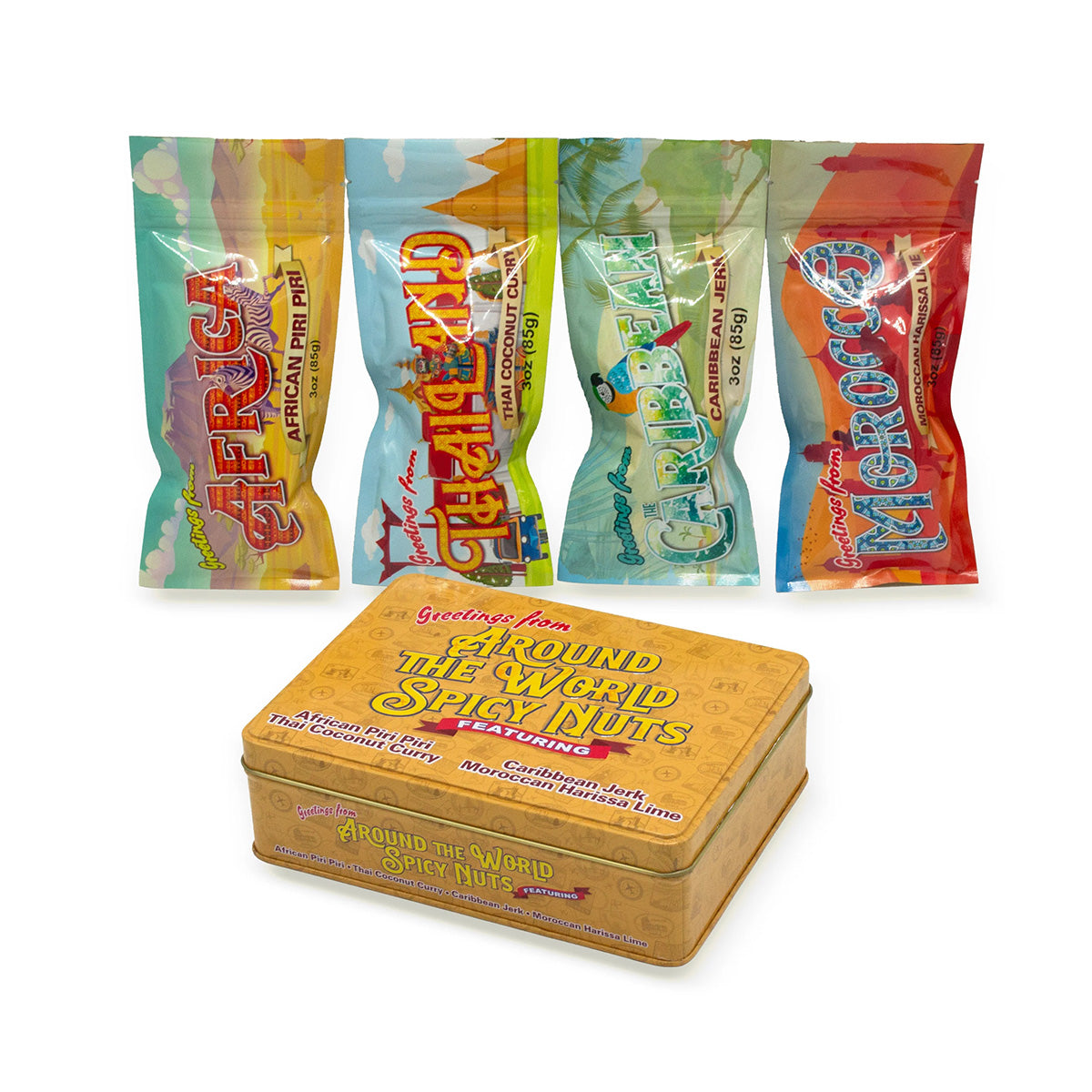 Muestrario de frutos secos picantes "Sugar Plum Around the World"