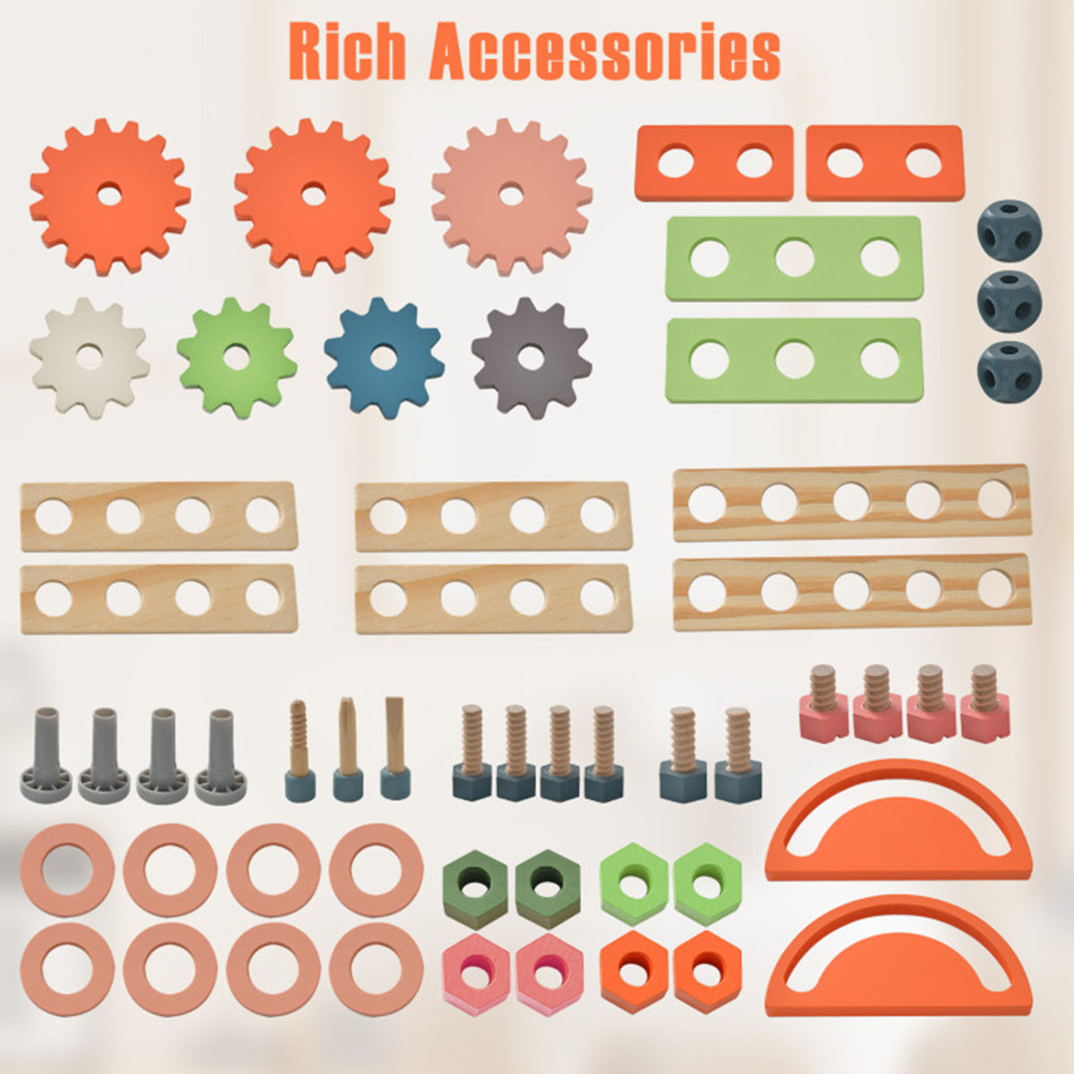 Houten werkbank met gereedschap voor rollenspel