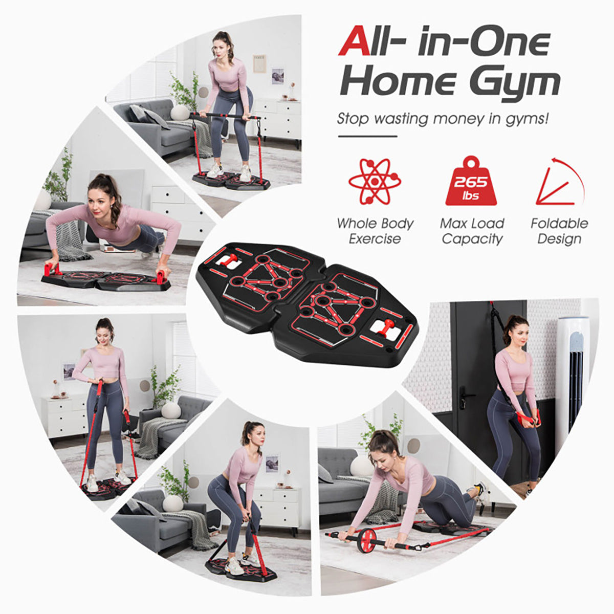 Tragbares All-in-One-Push-up-Board für das Heimtraining