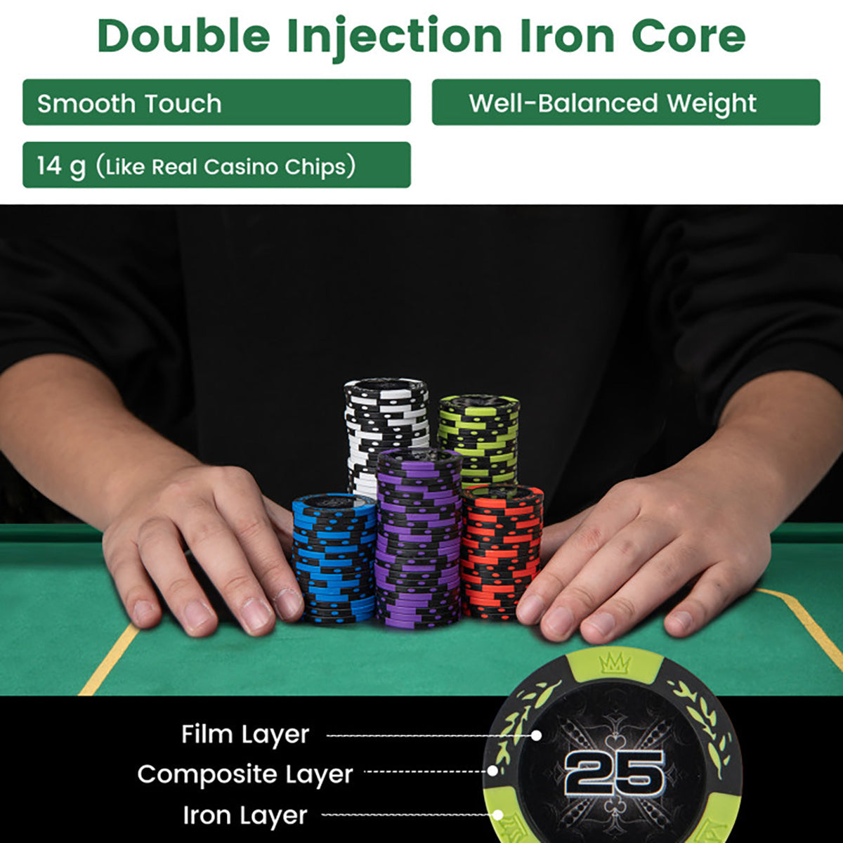 Set de fichas de póker Texas Hold'em