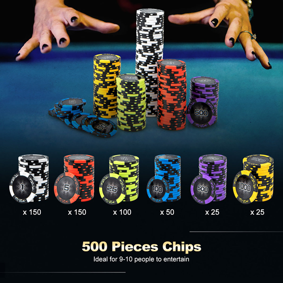 Set de fichas de póker Texas Hold'em