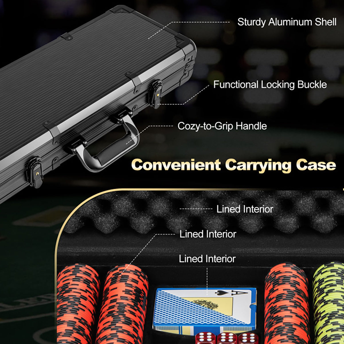 Set de fichas de póker Texas Hold'em