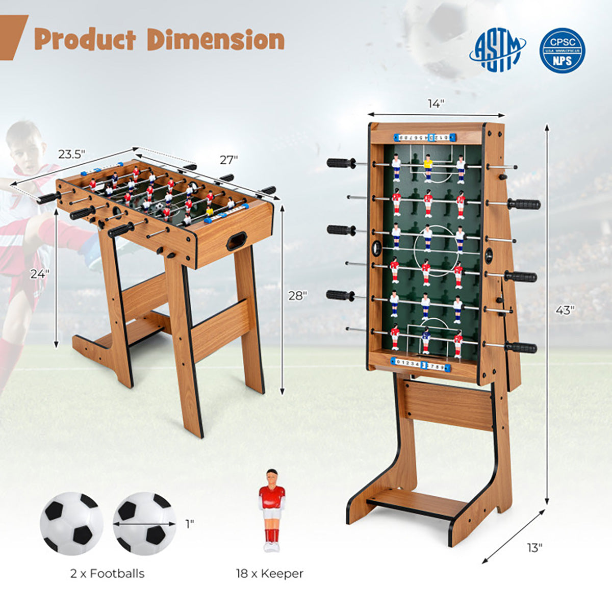 27'' klappbarer Kickertisch