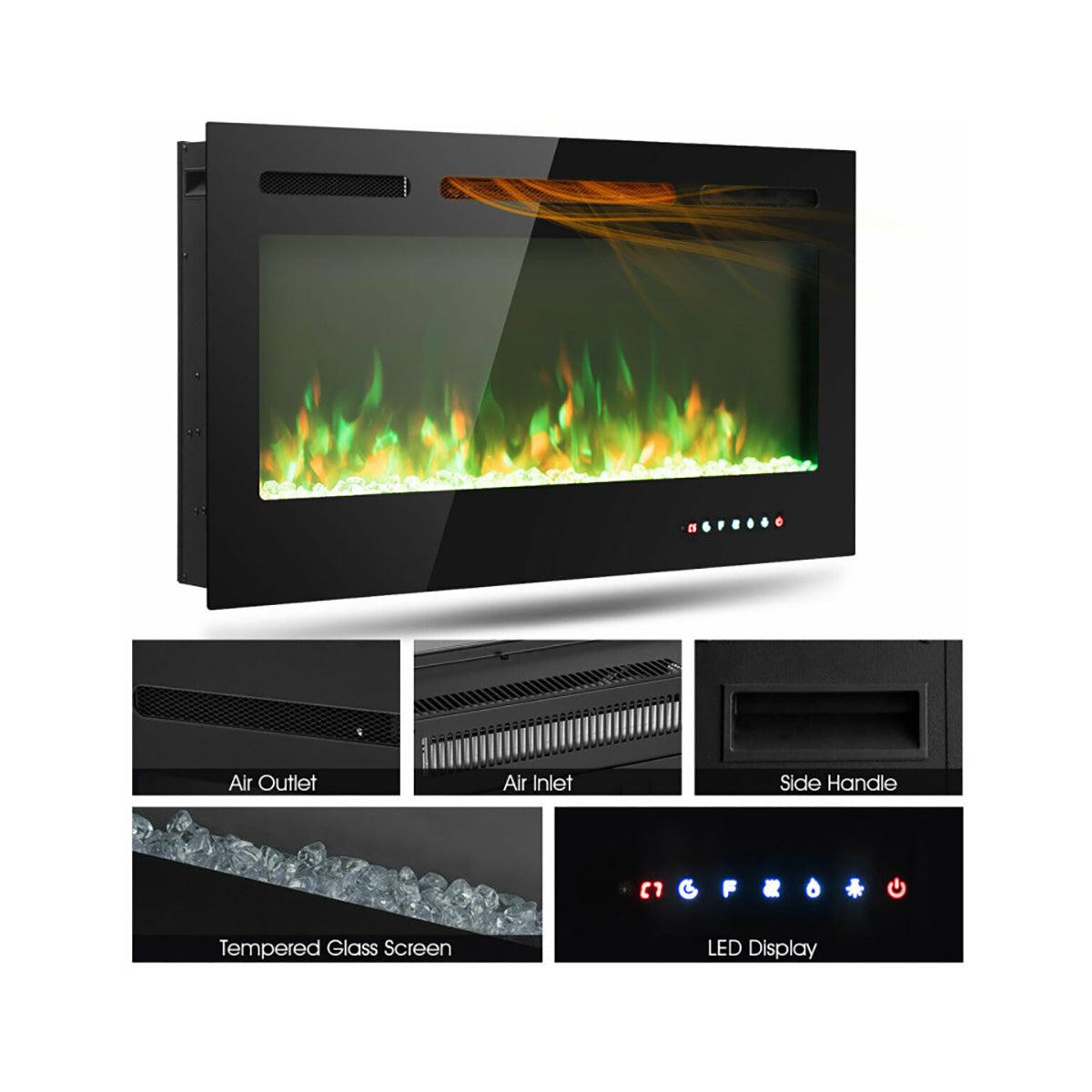 Chimenea eléctrica empotrable de 40''