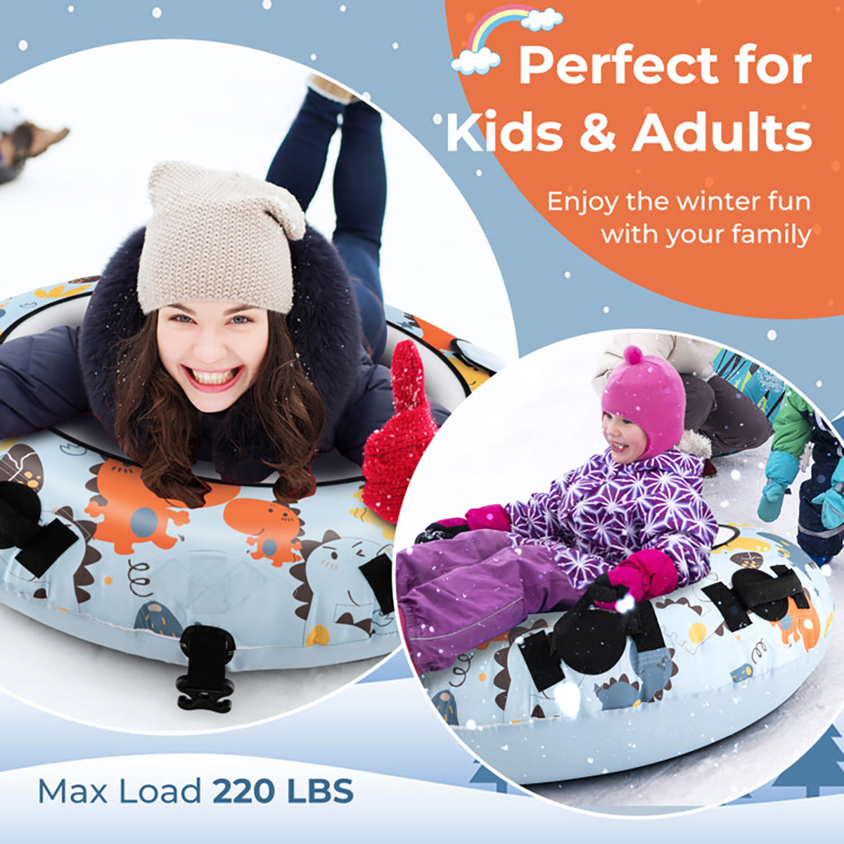 52'' robuster aufblasbarer Schneeschlitten