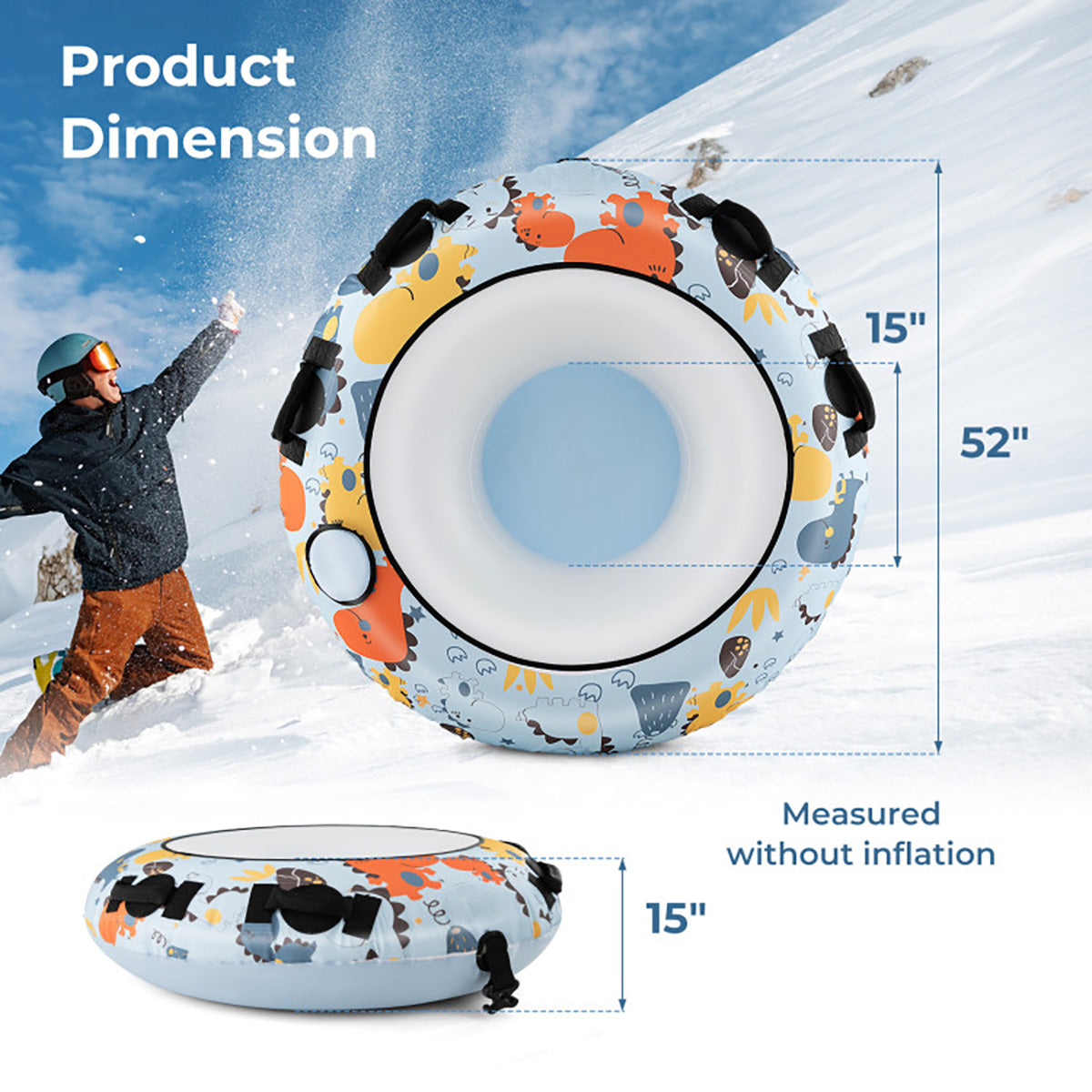 52'' robuster aufblasbarer Schneeschlitten