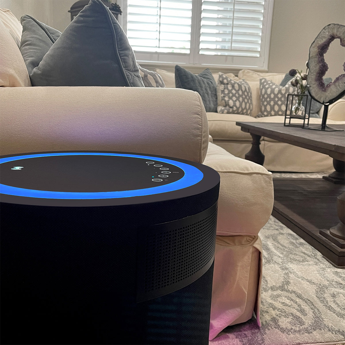 Mesa auxiliar con altavoz Bluetooth para exteriores y luz ambiental Nimbus
