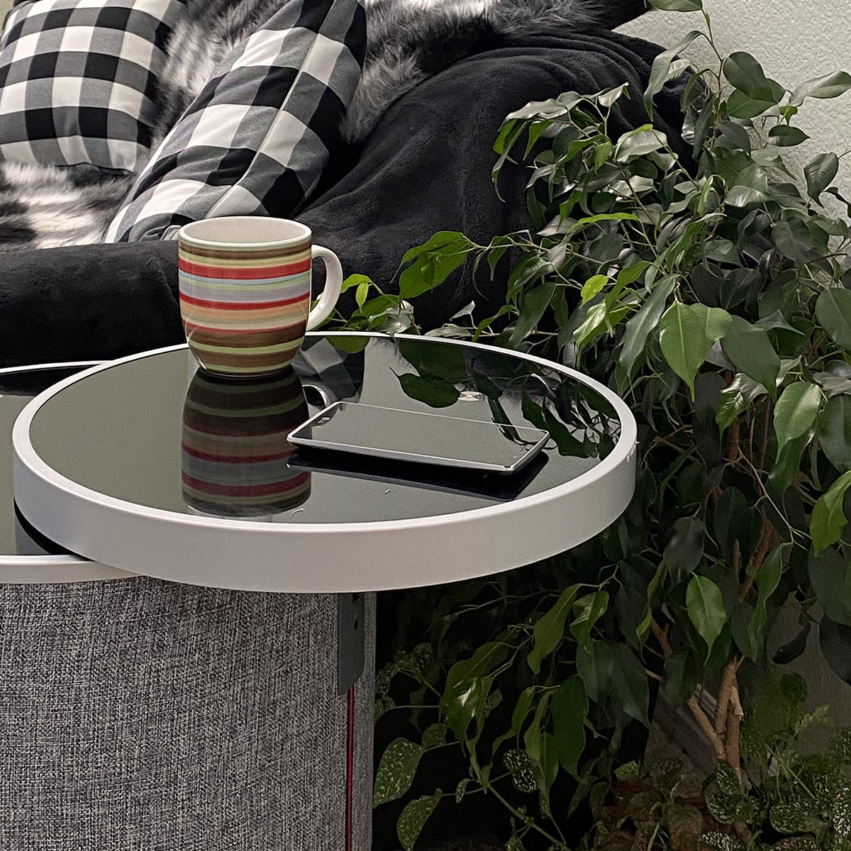 Swivel Top Bluetooth Speaker Side Table with Mood Lighting