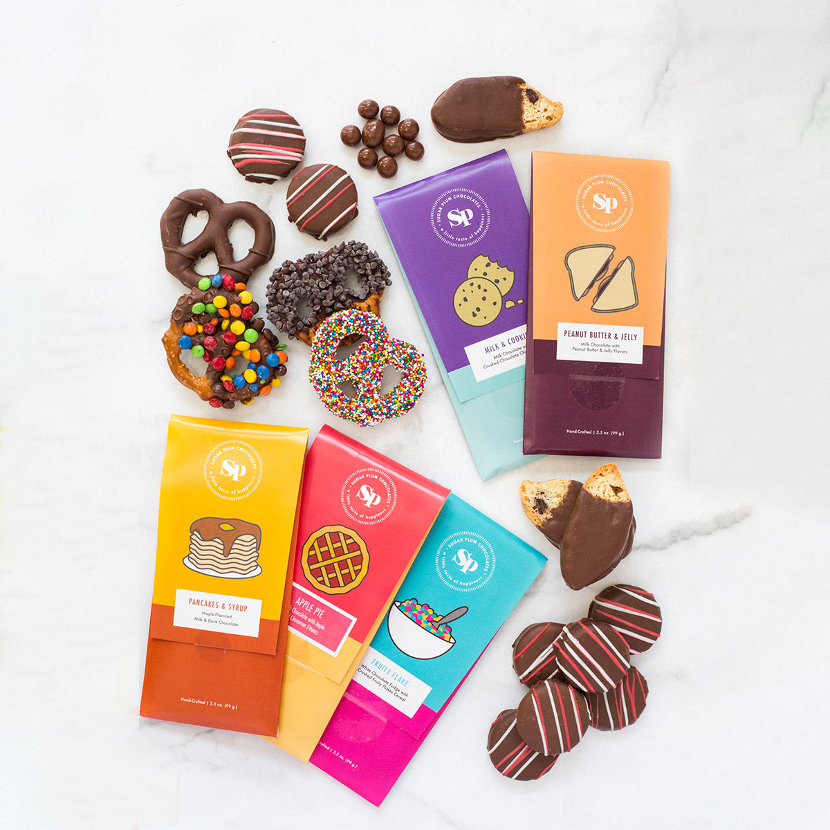Caja de regalo de barras de chocolate nostálgicas Sugar Plum