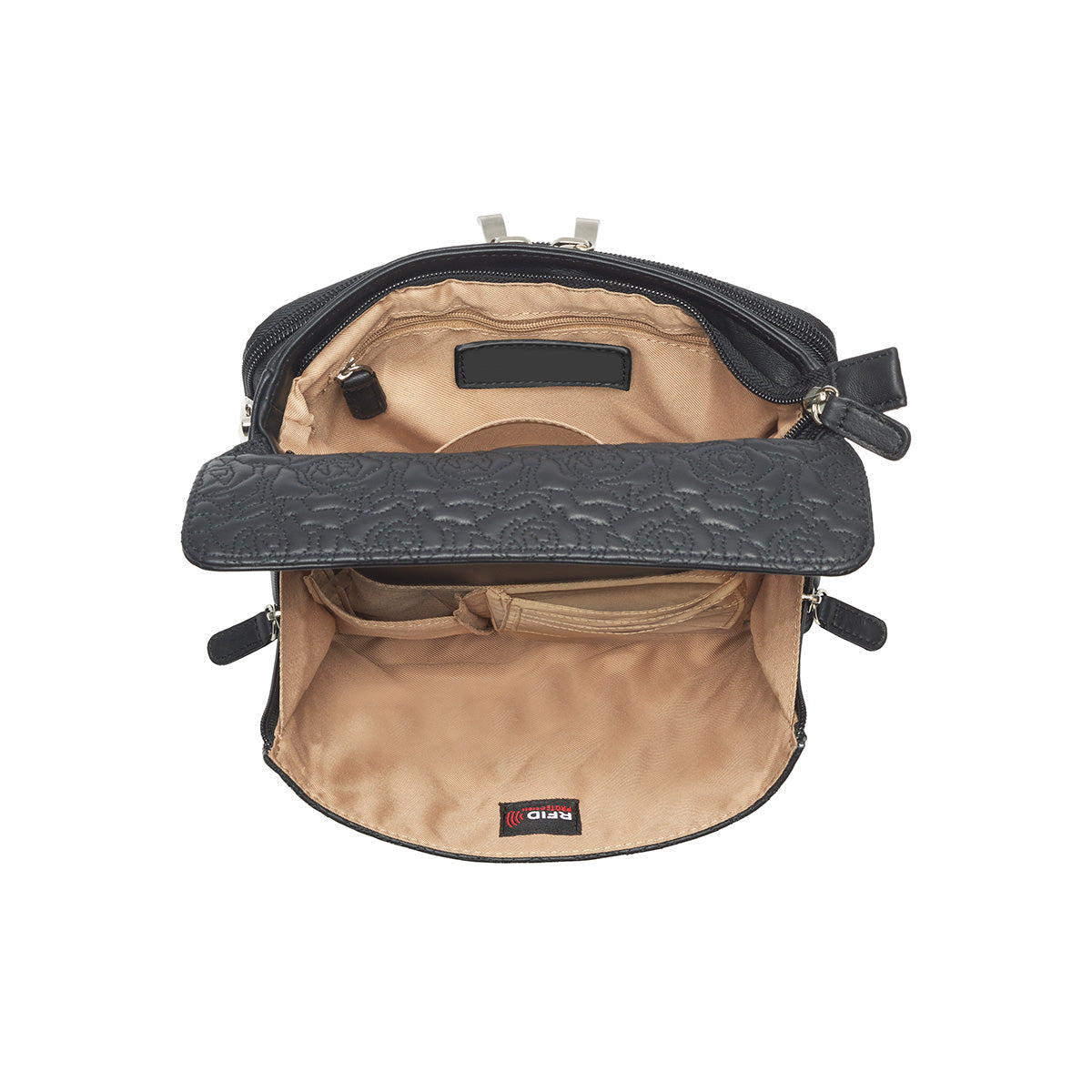Bolso bandolera bordado con compartimento para arma oculta
