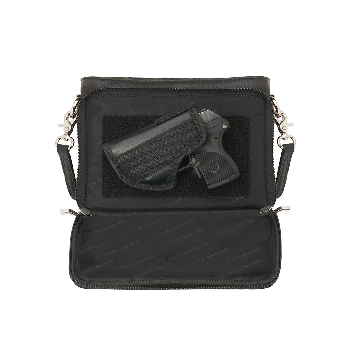 Bolso bandolera bordado con compartimento para arma oculta