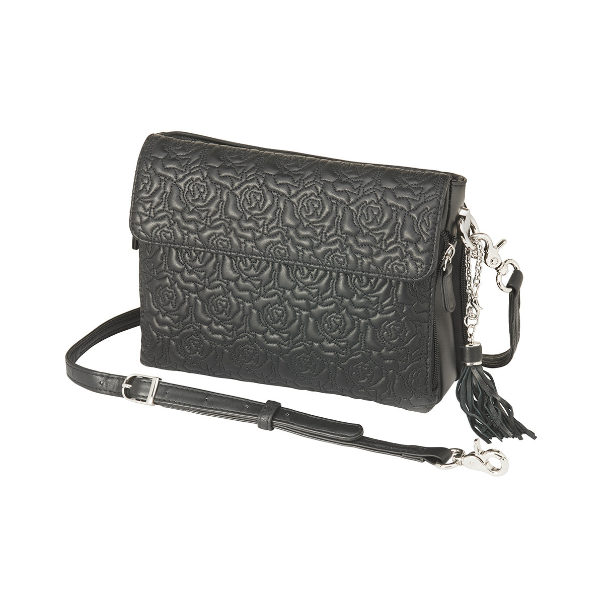 Bolso bandolera bordado con compartimento para arma oculta