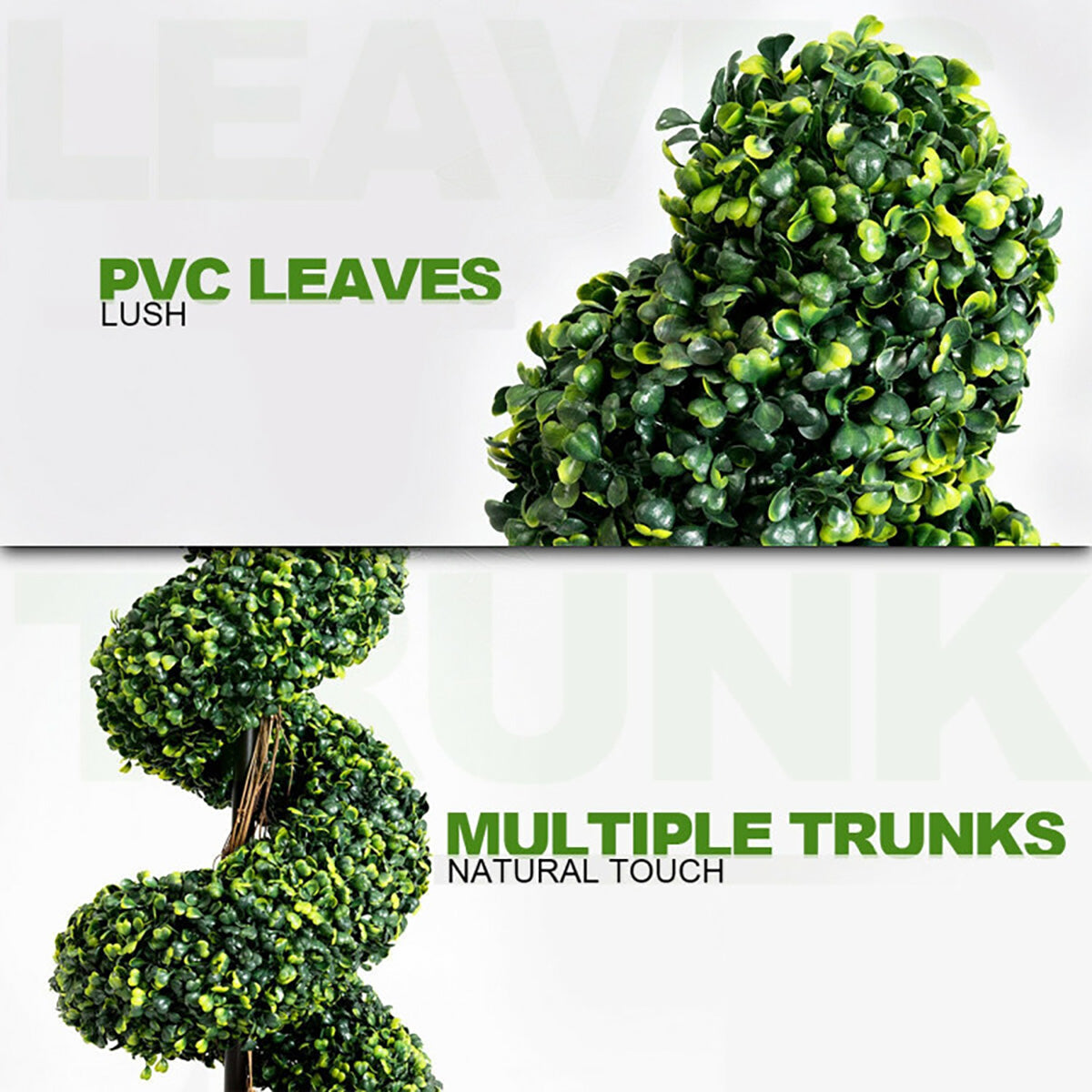 4' Artificial Boxwood Spiral Topiary Trees (Set of 2)