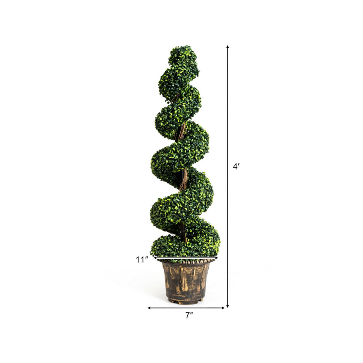 4' Artificial Boxwood Spiral Topiary Trees (Set of 2)