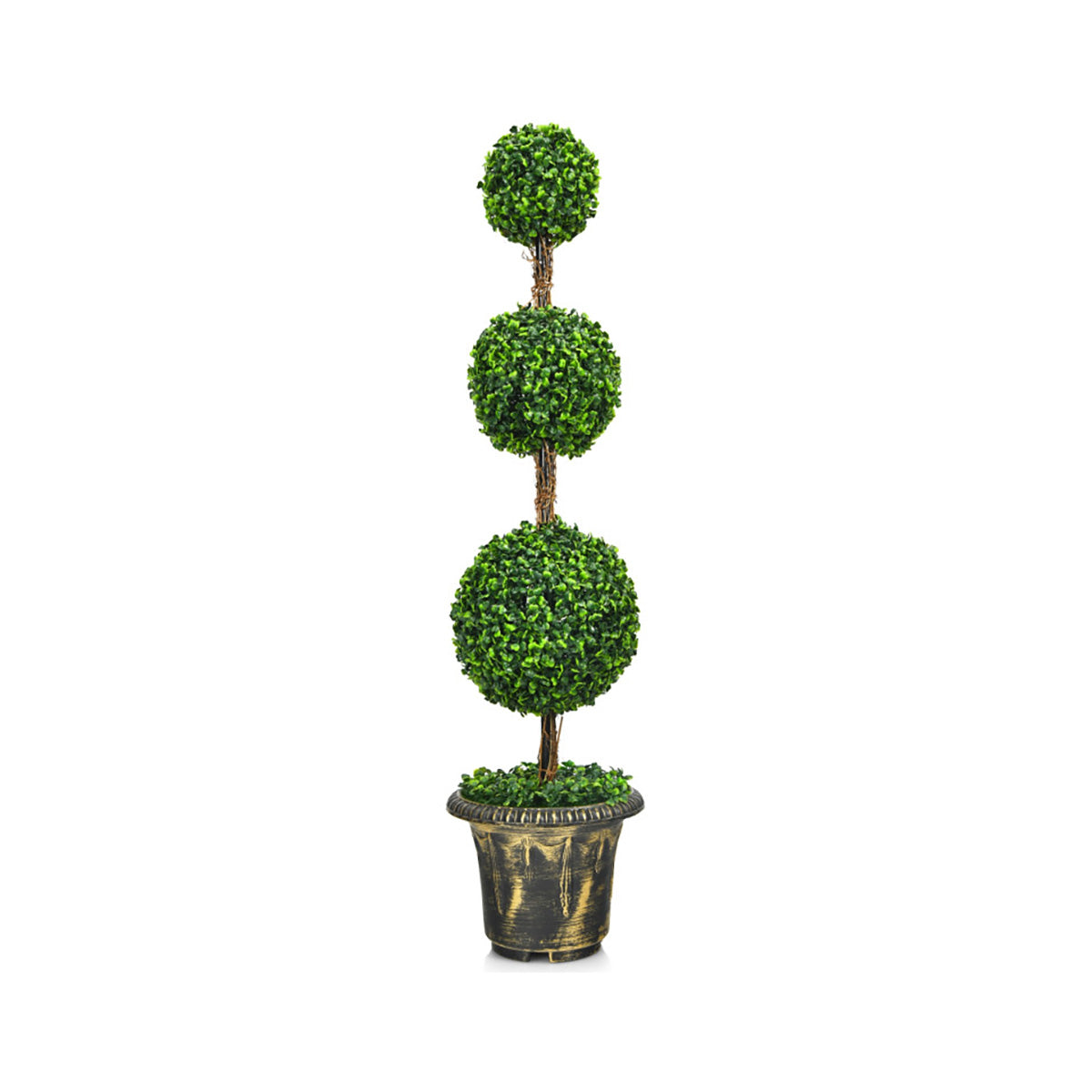 Árbol topiario artificial de tres bolas de 4 pies