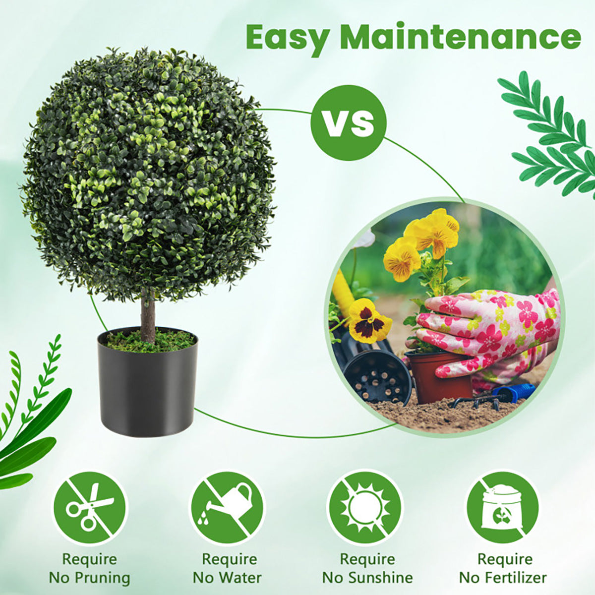 Artificial Ball Trees with Natural Look (Set of 2)