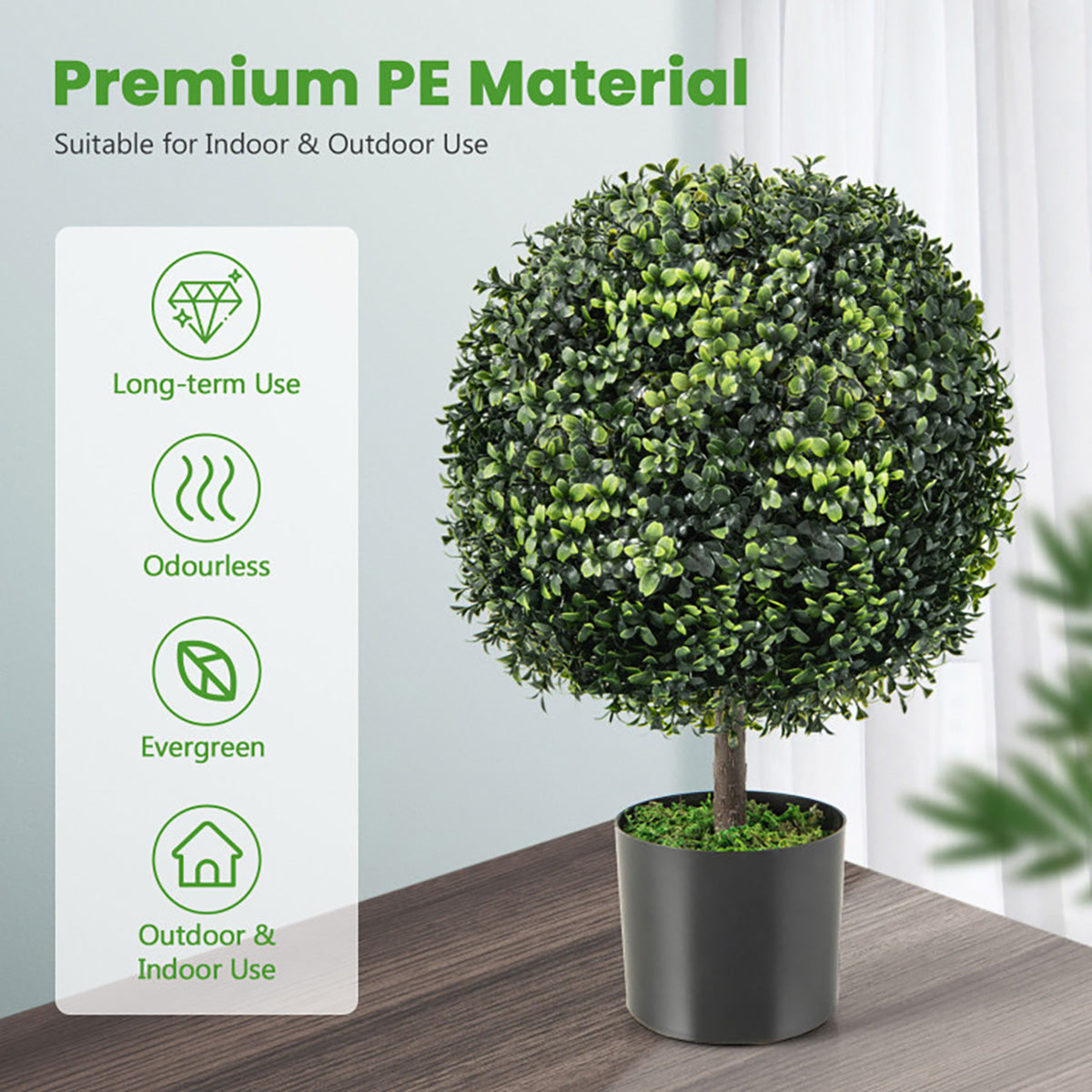 Artificial Ball Trees with Natural Look (Set of 2)