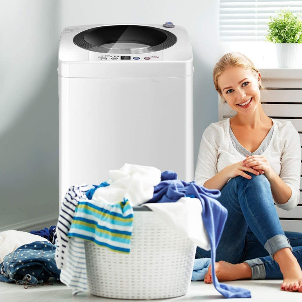 Draagbare automatische wasmachine met afvoerpomp
