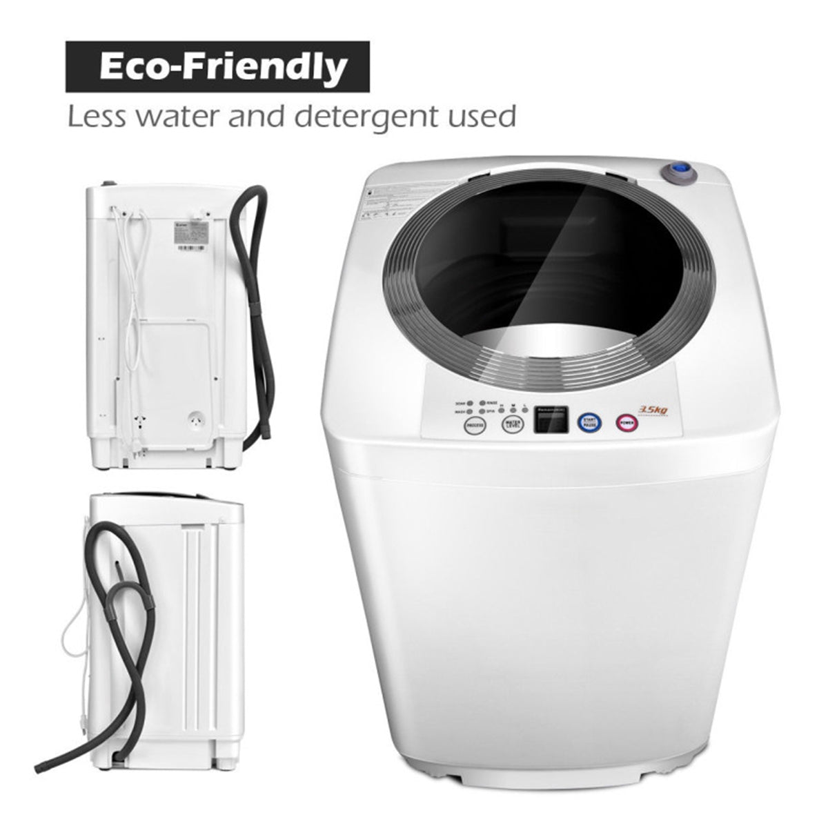 Draagbare automatische wasmachine met afvoerpomp