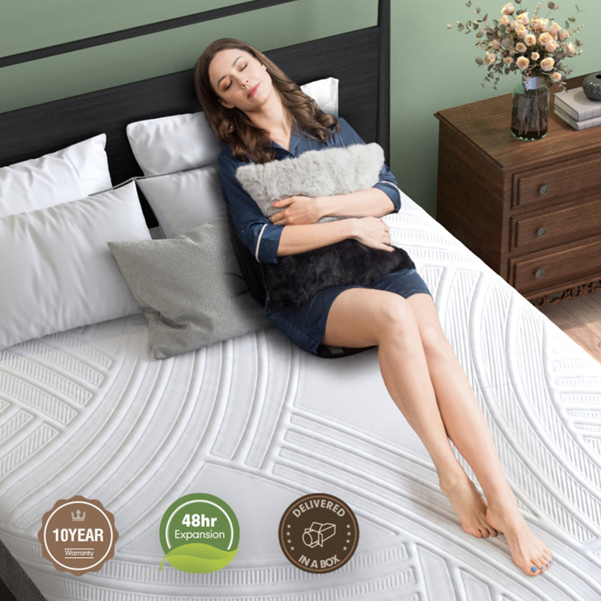 Full-size traagschuim-gelmatras