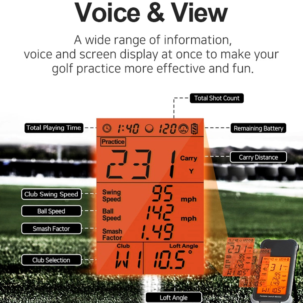 Tragbarer Golf-Launch-Monitor