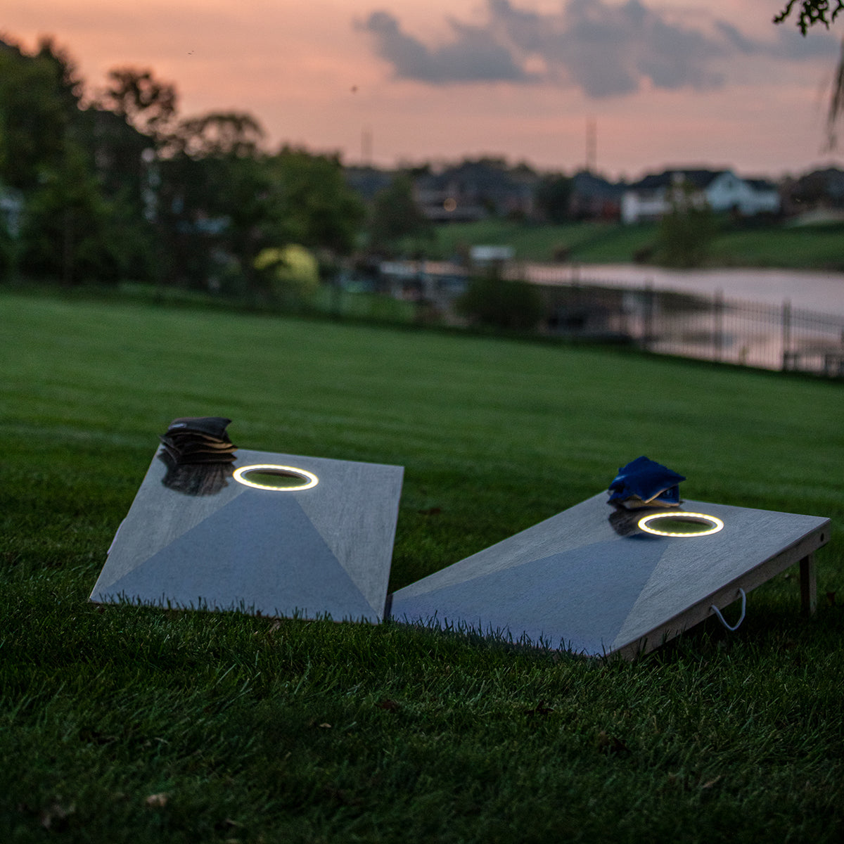 LED-Holz-Cornhole-Set