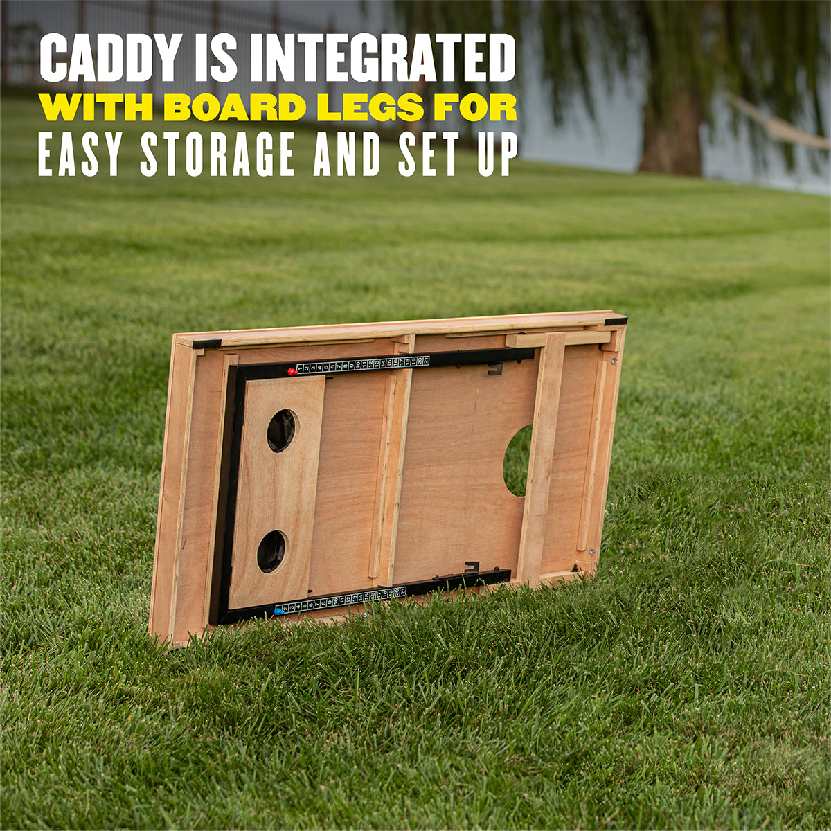 LED-Cornhole-Set aus Holz mit integriertem Caddy