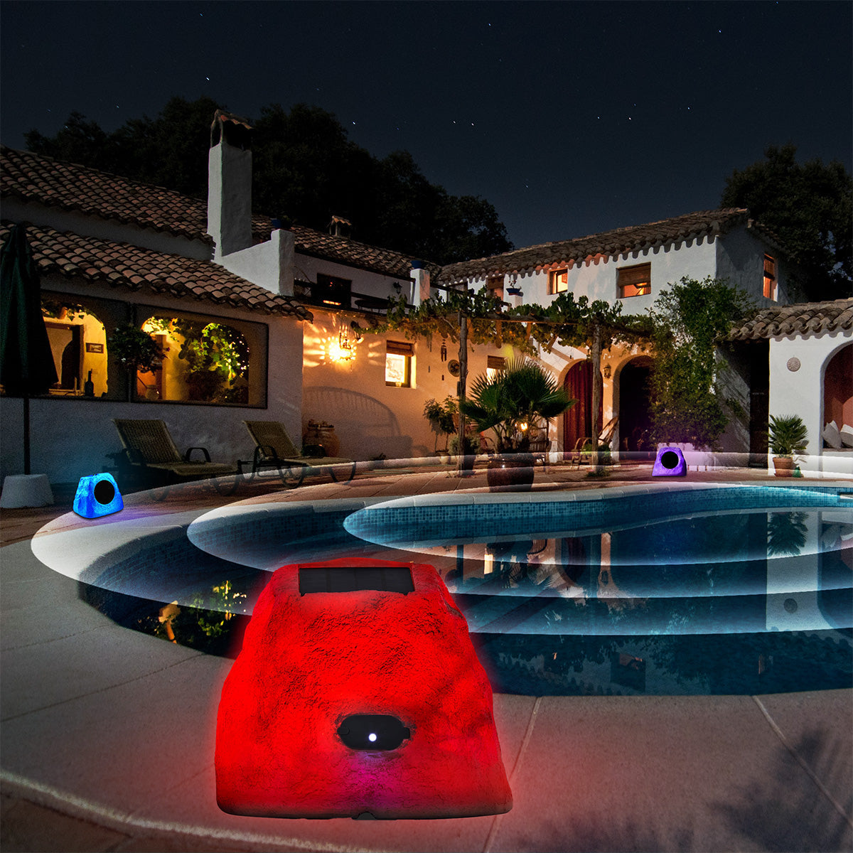 Solarbetriebener Bluetooth-Felsenlautsprecher mit Multilink