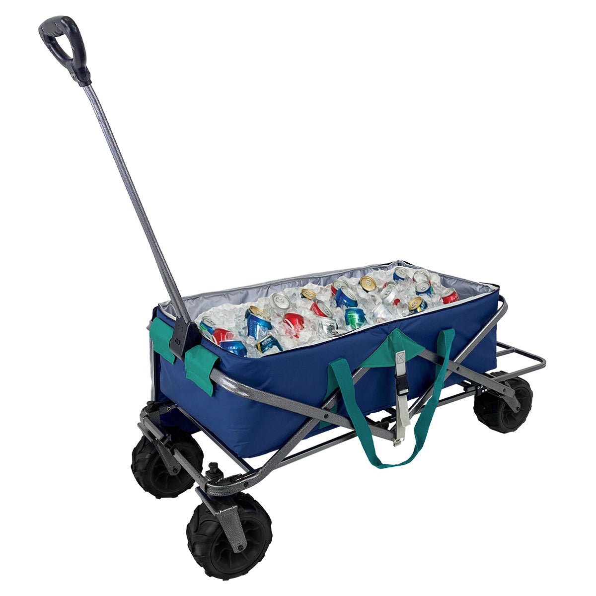 Geländegängiger Bollerwagen mit herausnehmbarer Kühlbox