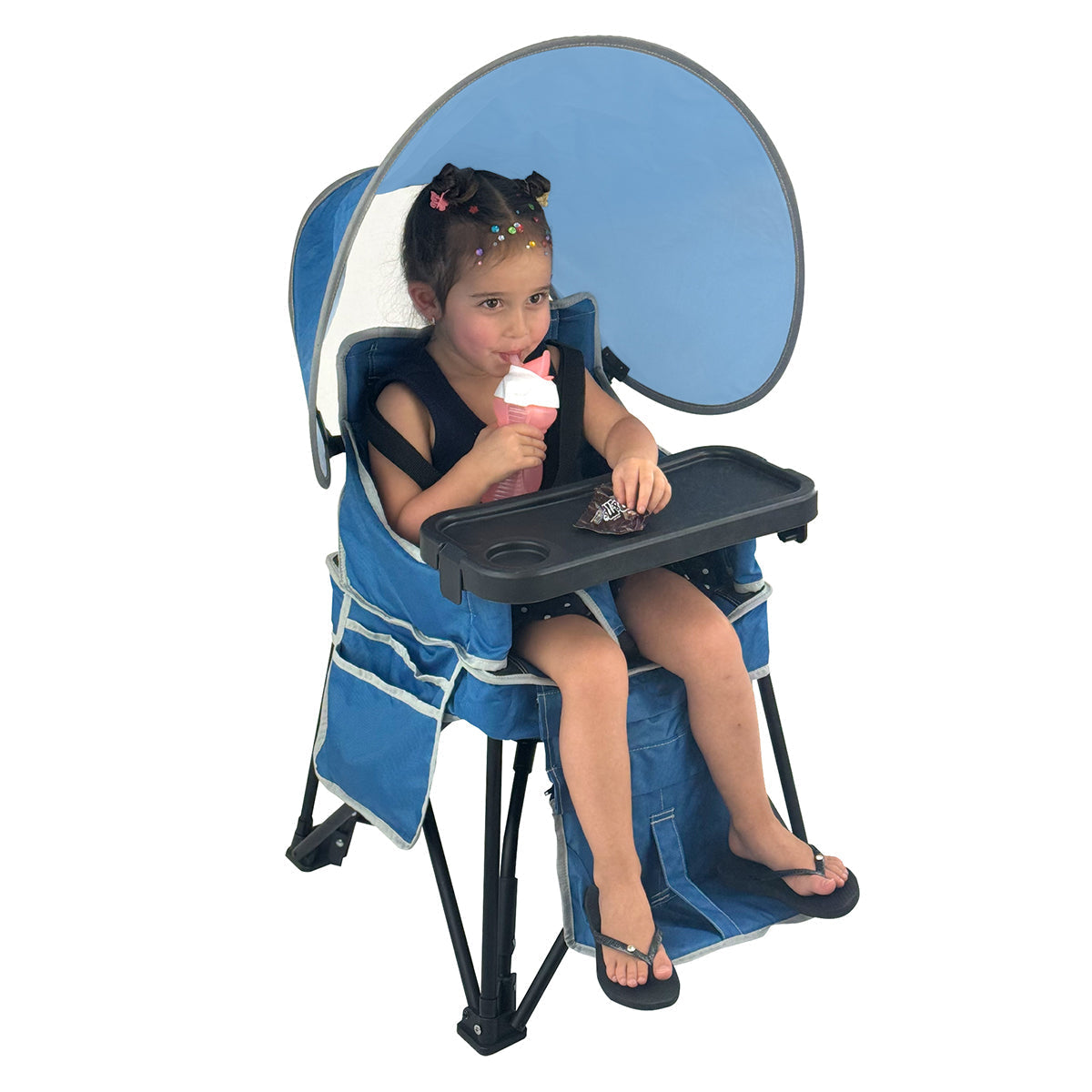 Silla alta para exteriores con parasol
